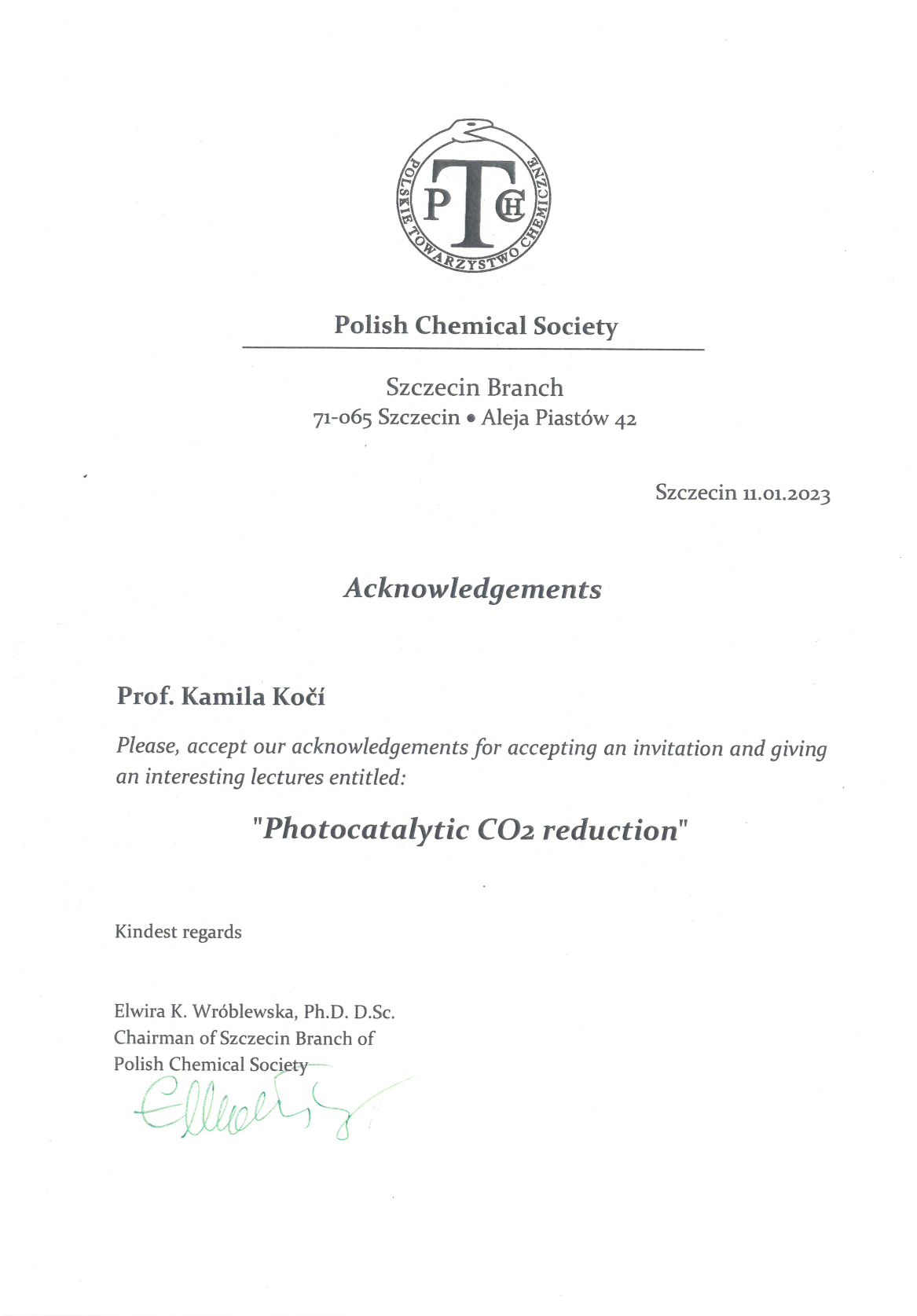 Kočí_Polish Chemical Society