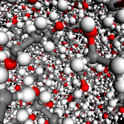 Molecular simulation using force fields allows to work with 
